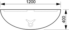 HOBIS prídavný stôl zakončovací oblúk - GP 120, jelša - 1