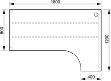 HOBIS kancelársky stôl, ergo ľavý - UE 1800 L, jelša - 1