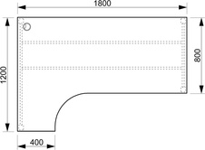HOBIS kancelársky stôl, ergo pravý - UE 1800 P, jelša - 1