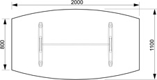 HOBIS kancelársky stôl jednací tvarový - CJ 200, agát - 1