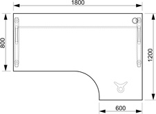 Kancelársky stôl pracovný, ľavé prevedenie - CE 1800 60 L, jelša - 1
