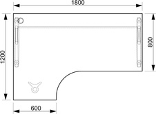 Kancelársky stôl pracovný, pravé prevedenie - CE 1800 60 P, jelša - 1
