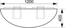 HOBIS prídavný stôl zakončovací oblúk - CP 120, šedá - 1