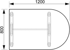 HOBIS prídavný stôl jednací oblúk - CP 1200 1, agát - 1