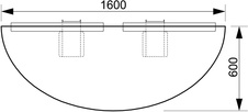 Prídavný stôl zakončovací oblúk - CP 160, orech - 1