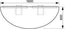 Prídavný stôl zakončovací oblúk - CP 160, dub - 1