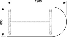 HOBIS prídavný stôl jednací oblúk - CP 1600 1, buk - 1