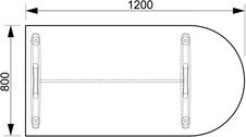 HOBIS prídavný stôl jednací oblúk - CP 1600 1, jelša - 1