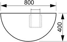 Prídavný stôl zakončovací oblúk - CP 80, dub - 1