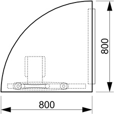 HOBIS spojovací stôl ľavý - CP 901 L, šedá - 1