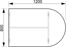 HOBIS prídavný stôl jednací oblúk - GP 1200 1, dub - 1