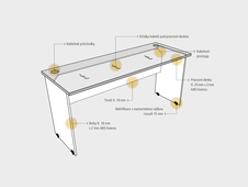 HOBIS stôl pracovný, zostava pravá - GE 1800 60 P, jelša - 2