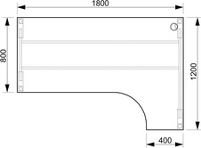 HOBIS kancelársky stôl tvarový, ergo ľavý - UE A 1800 L, jelša - 4