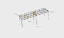 HOBIS prídavný stôl rovný - UE A 800 R, hĺbka 60 cm, šedá - 4