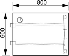 HOBIS prídavný stôl rovný - UE A 800 R, hĺbka 60 cm, biela - 5