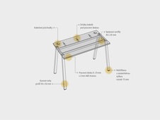 HOBIS prídavný stôl do uhla - US A 1200 RU, hĺbka 80 cm, orech - 4