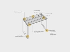 HOBIS kancelársky stôl rovný - UE O 800, hĺbka 60 cm, biela - 4