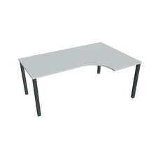 HOBIS kancelársky stôl tvarový, ergo ľavý - UE 1800 60 L, šeda - 1