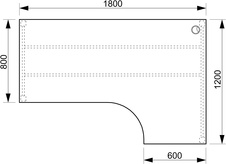 HOBIS kancelársky stôl tvarový, ergo ľavý - UE 1800 60 L, jelša - 3