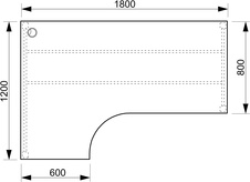 HOBIS kancelársky stôl tvarový, ergo pravý - UE 1800 60 P, jelša - 3
