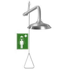 Telová bezpečnostná sprcha nástenná, celonerezová
