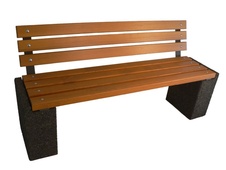 Parková lavička s operadlem 1500 mm s betónovou nohou - okruhliak