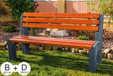Parková lavička Lana 1500 mm, smrekové laty a betónové nohy