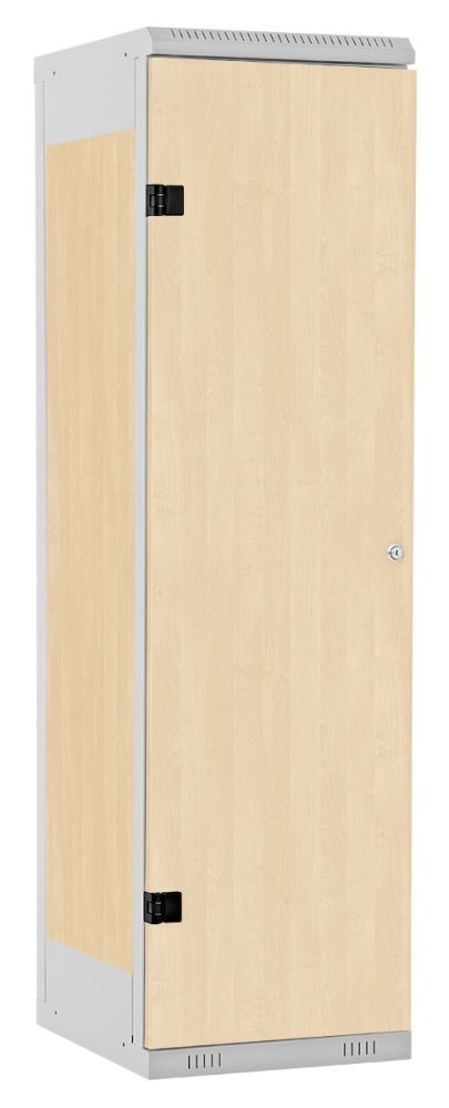 Šatníková skriňa 1-dverová kov-lamino T1525, šedá - breza