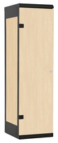 TRITON šatníková skriňa 1-dverová kov-lamino T1525, čierna - breza