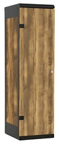 TRITON šatníková skriňa 1-dverová kov-lamino T1525, čierna - dub Baroque Amber