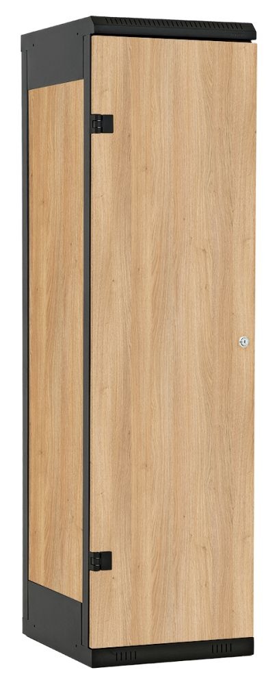 TRITON šatníková skriňa 1-dverová kov-lamino T1750, čierna - dub Nagano