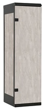 Šatníková skriňa 1-dverová kov-lamino T1750, čierna - betón