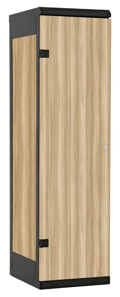 TRITON šatníková skriňa 1-dverová kov-lamino T1750, čierna - jaseň Blonde Surfside
