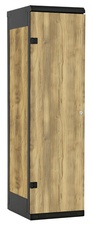 TRITON šatníková skriňa 1-dverová kov-lamino T1750, čierna - dub Baroque Gold