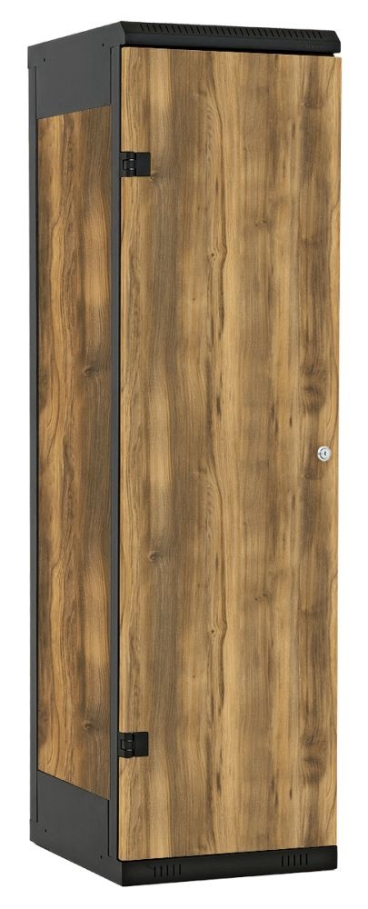 TRITON šatníková skriňa 1-dverová kov-lamino T1750, čierna - dub Baroque Amber