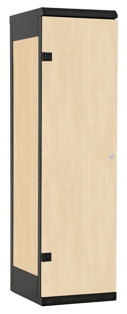 TRITON šatníková skriňa 1-dverová kov-lamino T1970, čierna - breza