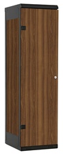 Šatníková skriňa 1-dverová kov-lamino T1970, čierna - orech