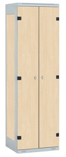 Šatníková skriňa 2-dverová kov-lamino T1525, šedá - breza