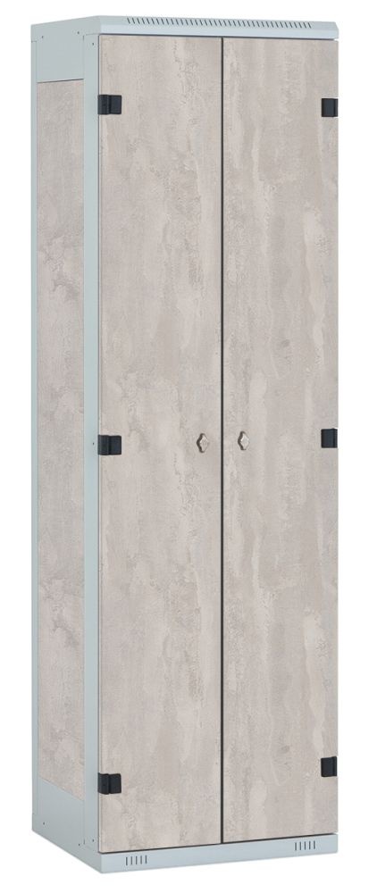 Šatníková skriňa 2-dverová kov-lamino T1525, šedá - betón