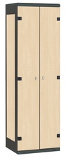 Šatníková skriňa 2-dverová kov-lamino T1525, čierna - breza
