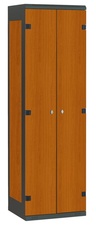 Šatníková skriňa 2-dverová kov-lamino T1525, čierna - čerešňa