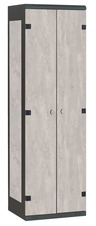Šatníková skriňa 2-dverová kov-lamino T1525, čierna - betón