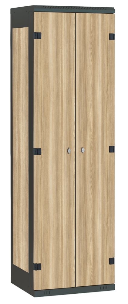 TRITON šatníková skriňa 2-dverová kov-lamino T1525, čierna - jaseň Blonde Surfside