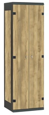 TRITON šatníková skriňa 2-dverová kov-lamino T1525, čierna - dub Baroque Gold