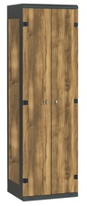 TRITON šatníková skriňa 2-dverová kov-lamino T1525, čierna - dub Baroque Amber