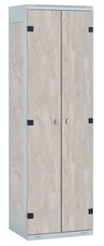 Šatníková skriňa 2-dverová kov-lamino T1750, šedá - betón