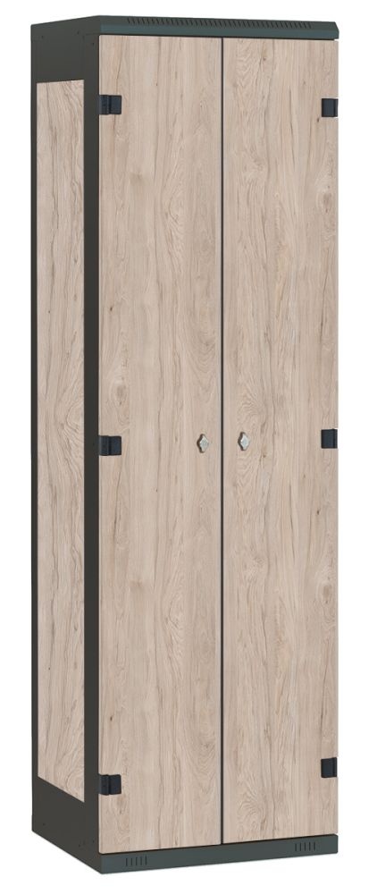 TRITON šatníková skriňa 2-dverová kov-lamino T1750, čierna - orech Light Rockrord