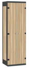 TRITON šatníková skriňa 2-dverová kov-lamino T1750, čierna - jaseň Blonde Surfside