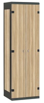 TRITON šatníková skriňa 2-dverová kov-lamino T1750, čierna - jaseň Blonde Surfside