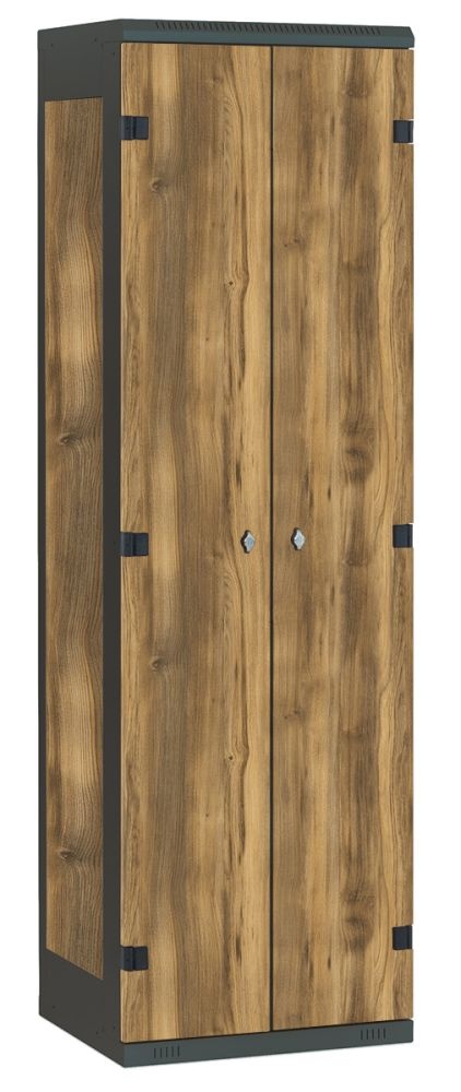TRITON šatníková skriňa 2-dverová kov-lamino T1750, čierna - dub Baroque Amber